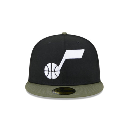 Utah Jazz Olive Visor 59FIFTY Fitted Hat