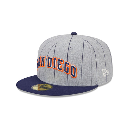 San Diego Padres Heather Pinstripe 59FIFTY Fitted Hat
