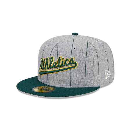 Oakland Athletics Heather Pinstripe 59FIFTY Fitted Hat