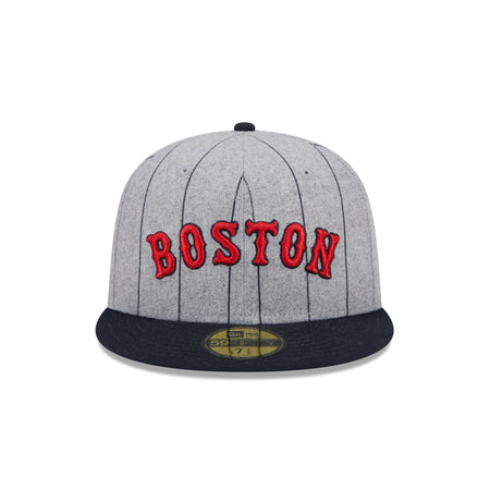Boston Red Sox Heather Pinstripe 59FIFTY Fitted Hat