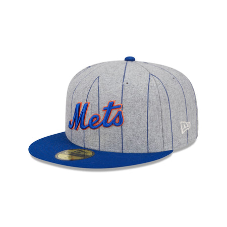 New York Mets Heather Pinstripe 59FIFTY Fitted Hat