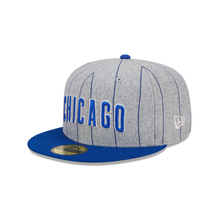 Chicago Cubs Heather Pinstripe 59FIFTY Fitted Hat