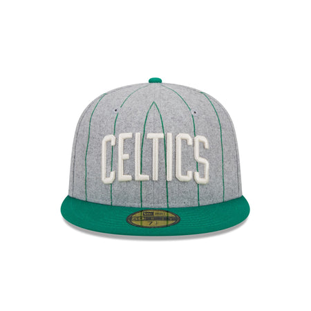 Boston Celtics Heather Pinstripe 59FIFTY Fitted Hat