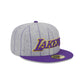 Los Angeles Lakers Heather Pinstripe 59FIFTY Fitted Hat