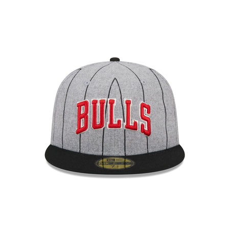 Chicago Bulls Heather Pinstripe 59FIFTY Fitted Hat