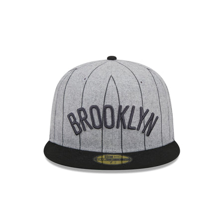 Brooklyn Nets Heather Pinstripe 59FIFTY Fitted Hat