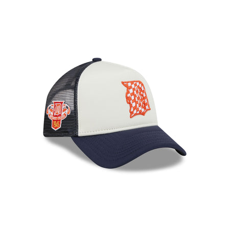 Detroit Tigers Checkered Flag 9FORTY A-Frame Trucker Hat
