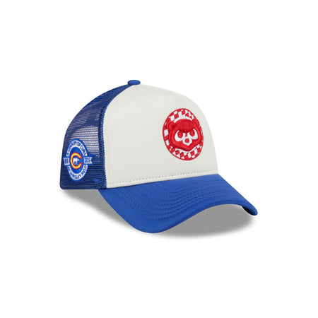 Chicago Cubs Checkered Flag 9FORTY A-Frame Trucker Hat