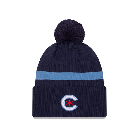 Chicago Cubs City Connect Pom Knit Hat