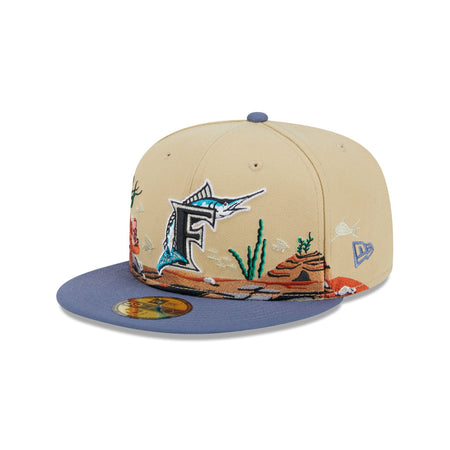Miami Marlins Team Landscape 59FIFTY Fitted Hat