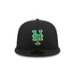 New York Mets Metallic Green Pop 59FIFTY Fitted Hat