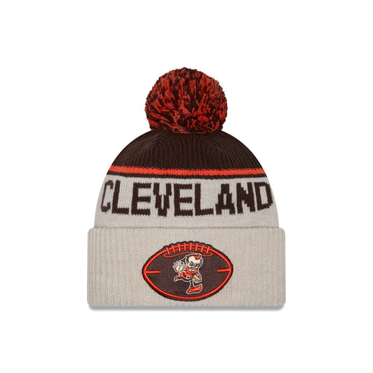 Cleveland Browns 2024 Cold Weather Historic Pom Knit Hat - New Era Cap