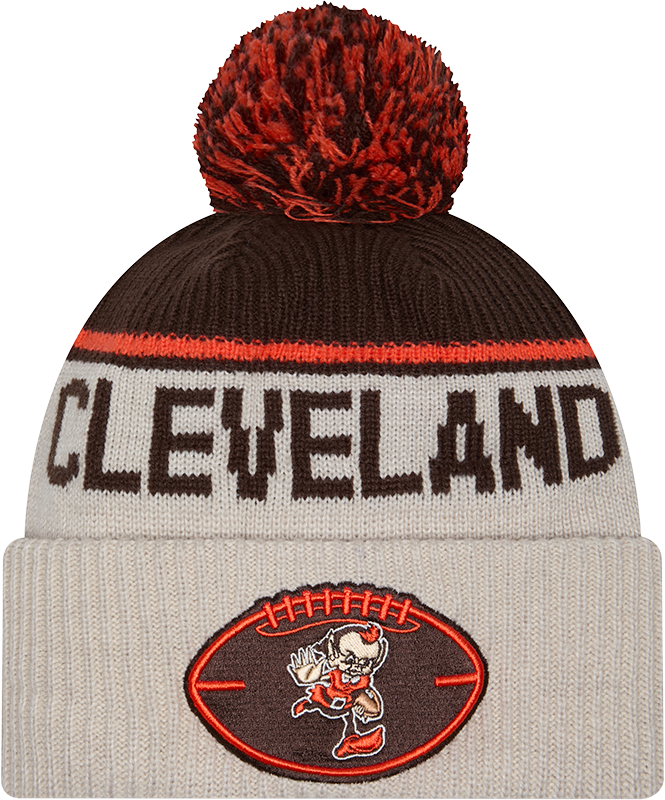 Cleveland Browns 2024 Cold Weather Historic Pom Knit Hat