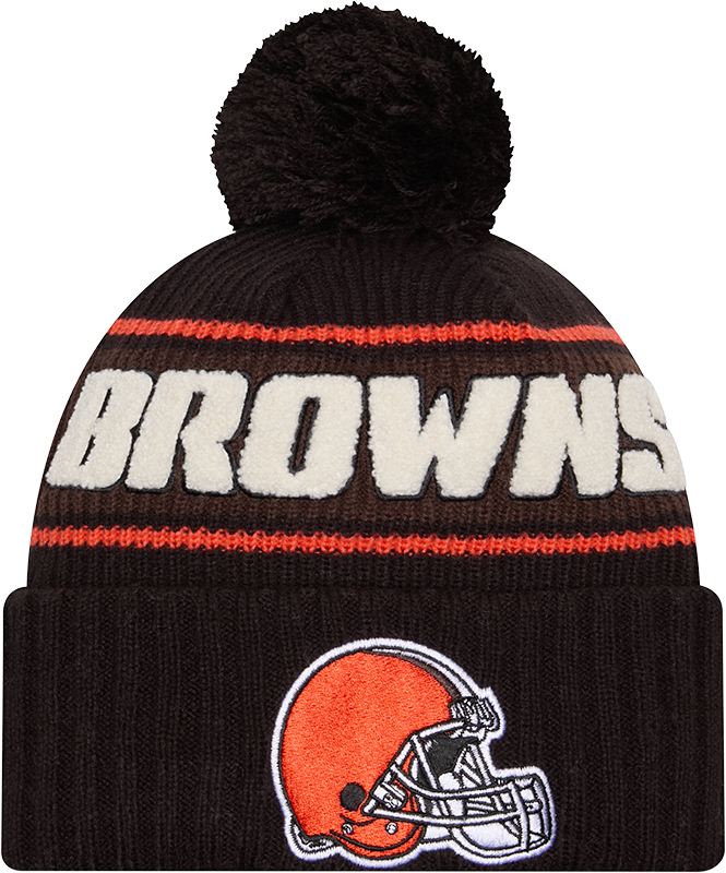 Cleveland Browns 2024 Cold Weather Black Pom Knit Hat