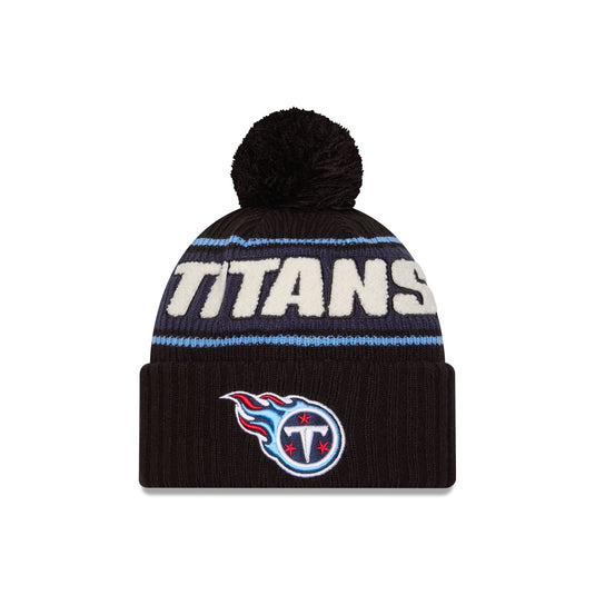 Tennessee Titans 2024 Cold Weather Black Pom Knit Hat - New Era Cap