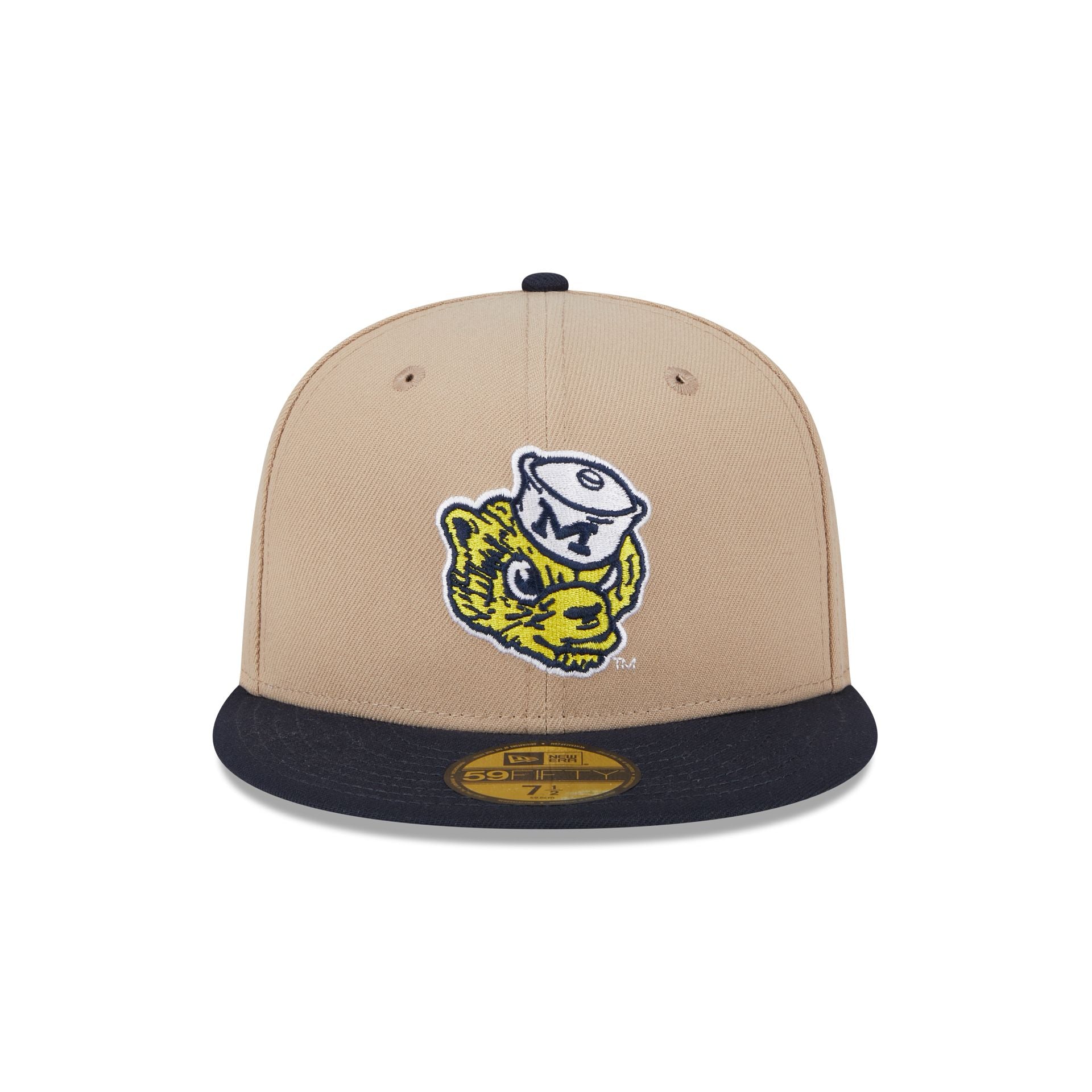 Michigan Wolverines Camel College Vault 59FIFTY Fitted Hat