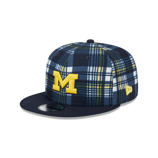 Michigan Wolverines Plaid 9FIFTY Snapback Hat - New Era Cap