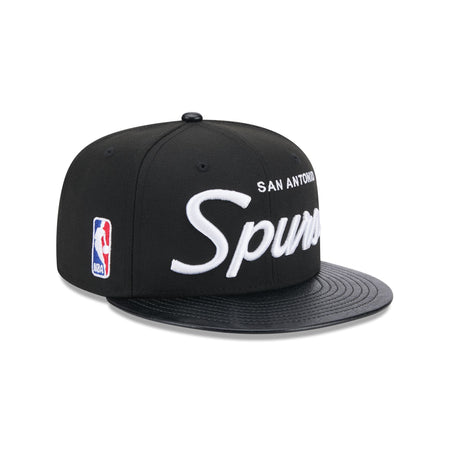 San Antonio Spurs Faux Leather Visor 9FIFTY Snapback Hat