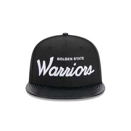 Golden State Warriors Faux Leather Visor 9FIFTY Snapback Hat