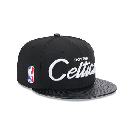Boston Celtics Faux Leather Visor 9FIFTY Snapback Hat