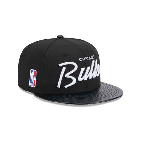 Chicago Bulls Faux Leather Visor 9FIFTY Snapback Hat