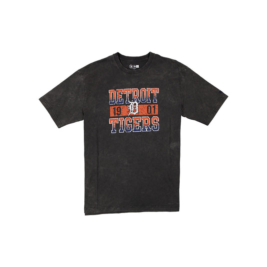 Detroit Tigers Oversized Washed Black T-Shirt - New Era Cap