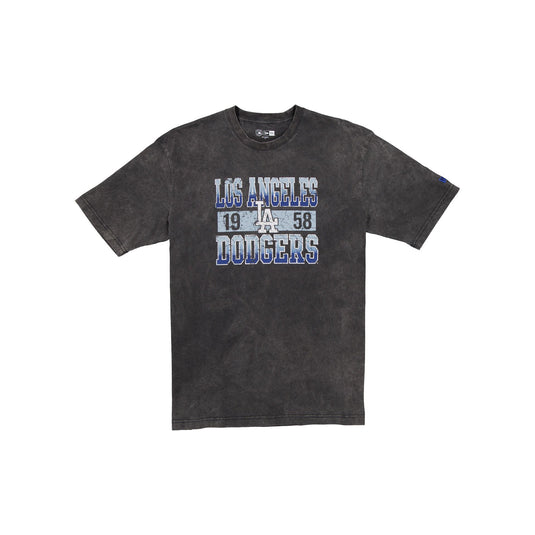 Los Angeles Dodgers Oversized Washed Black T-Shirt - New Era Cap