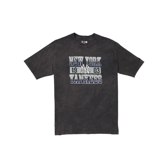 New York Yankees Oversized Washed Black T-Shirt - New Era Cap