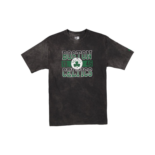 Boston Celtics Oversized Washed Black T-Shirt - New Era Cap