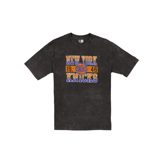 New York Knicks Oversized Washed Black T-Shirt - New Era Cap