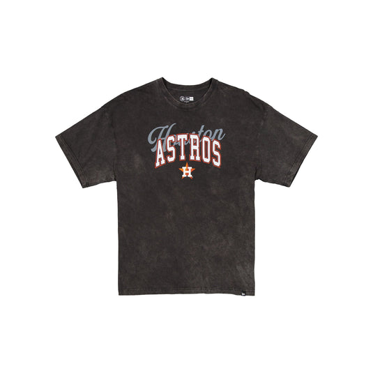 Houston Astros Women's Oversized Washed Black T-Shirt - New Era Cap