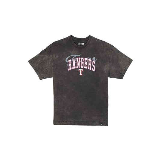 Texas Rangers Women's Oversized Washed Black T-Shirt - New Era Cap
