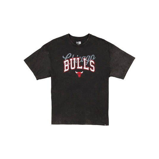 Chicago Bulls Women's Oversized Washed Black T-Shirt - New Era Cap