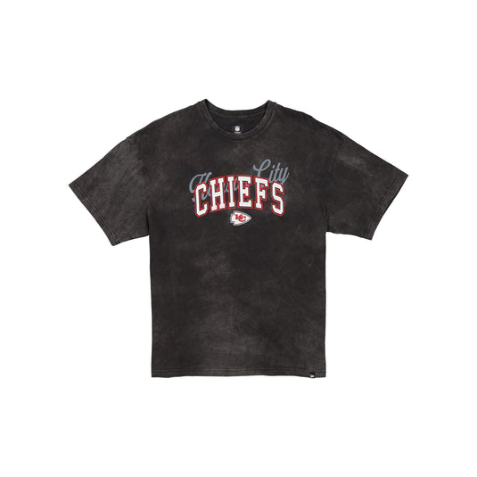 Kansas City Chiefs Women's Oversized Washed Black T-Shirt - New Era Cap