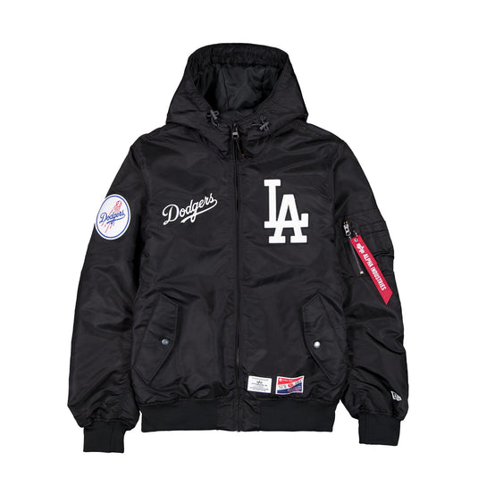 Alpha Industries x Los Angeles Dodgers L-2B Hooded Bomber Jacket - New Era Cap