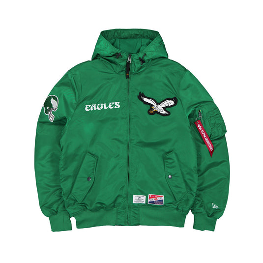 Alpha Industries x Philadelphia Eagles Historic L-2B Hooded Bomber Jacket - New Era Cap