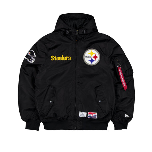 Alpha Industries x Pittsburgh Steelers L-2B Hooded Bomber Jacket - New Era Cap
