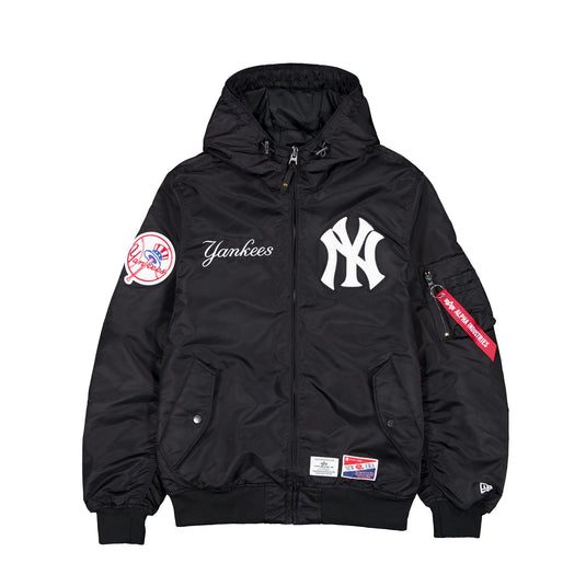 Alpha Industries x New York Yankees L-2B Hooded Bomber Jacket Black - New Era Cap