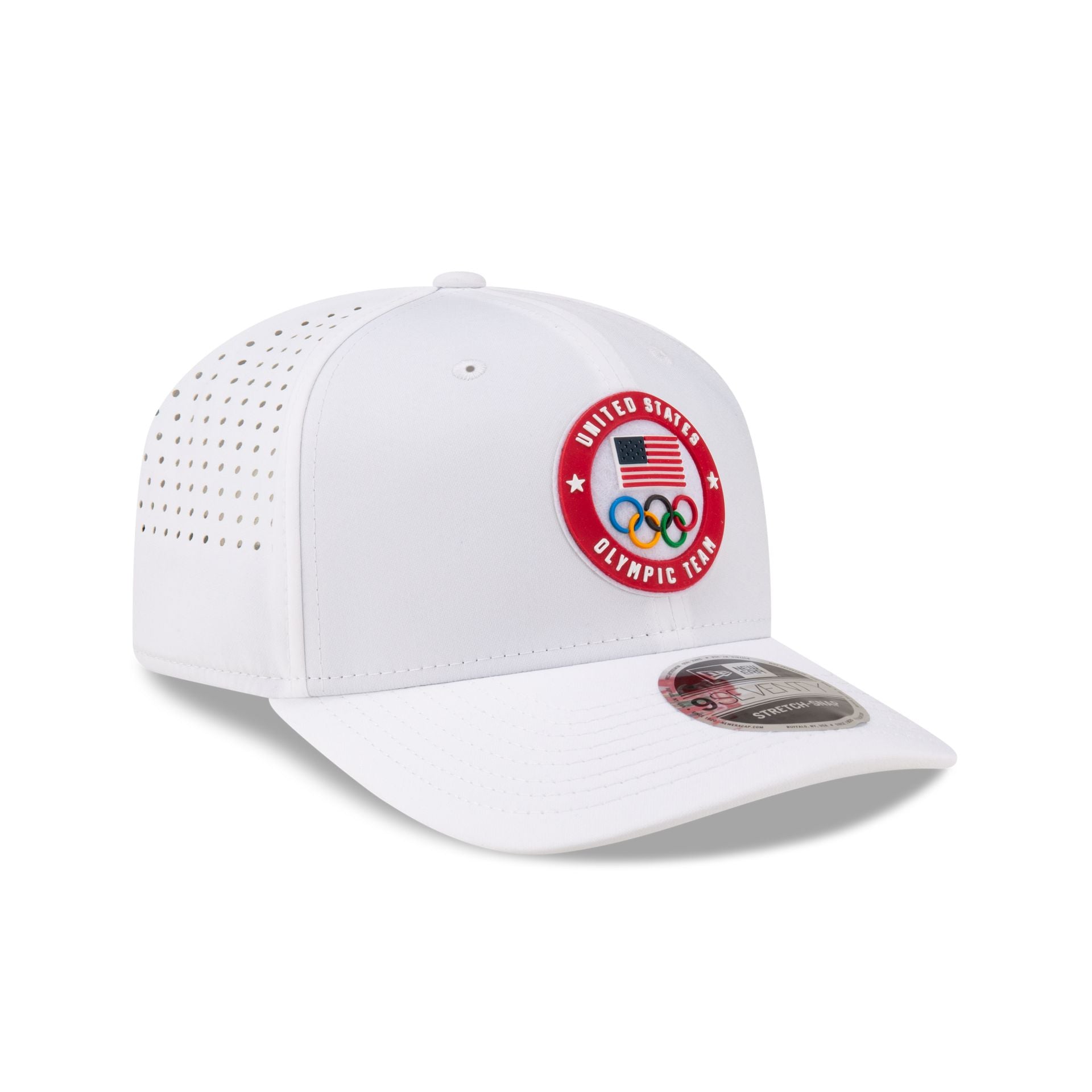 Team USA Olympics White 9SEVENTY Stretch-Snap Hat