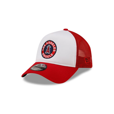 Los Angeles Angels White Crown 9FORTY A-Frame Trucker