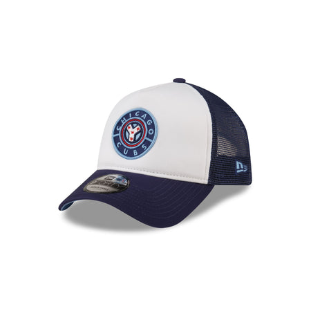Chicago Cubs White Crown 9FORTY A-Frame Trucker Hat