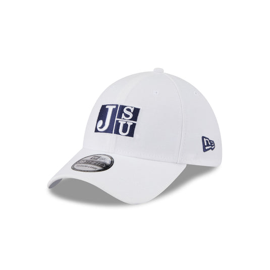 Jackson State Tigers Optic White 39THIRTY Stretch Fit Hat - New Era Cap