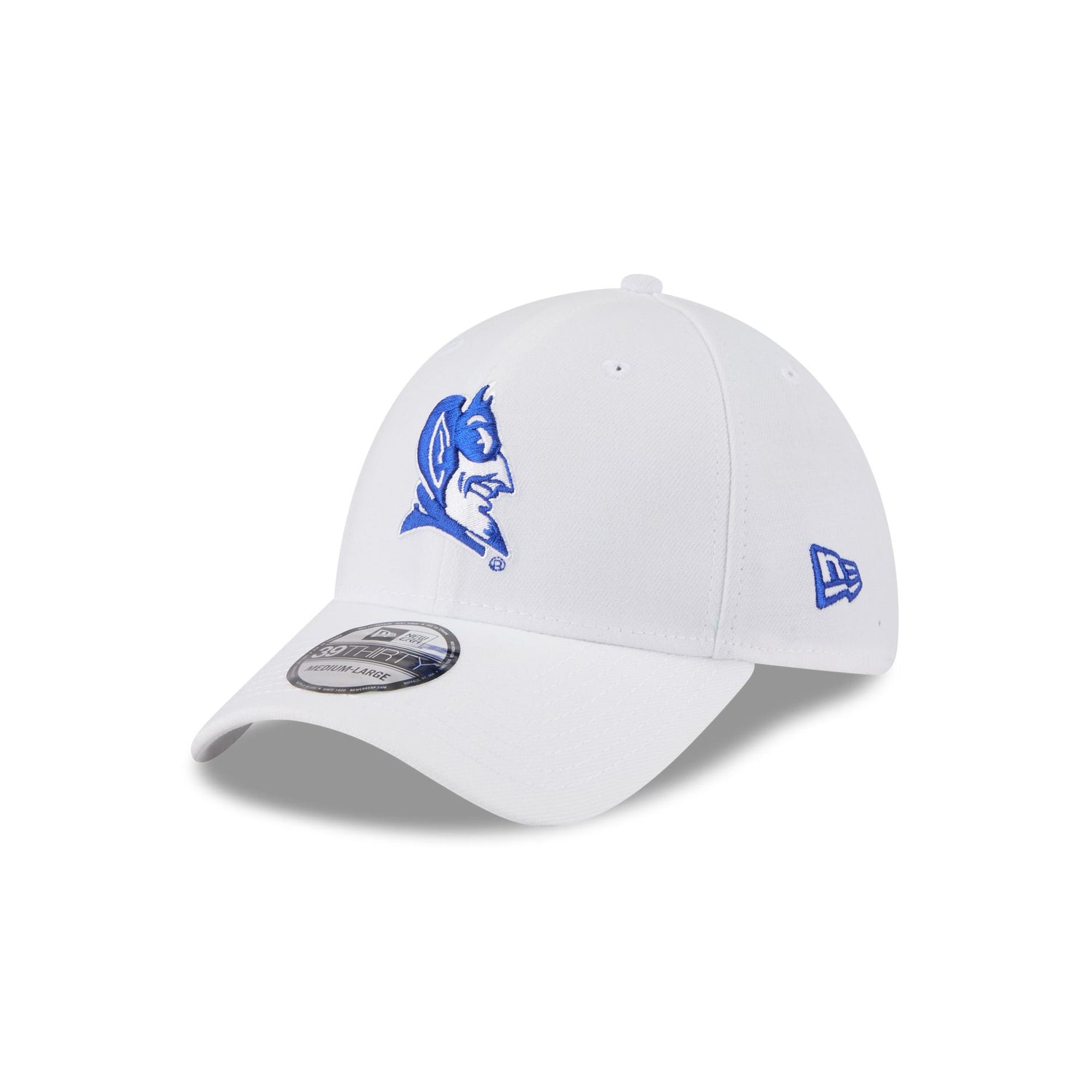 Duke Blue Devils Optic White 39THIRTY Stretch Fit Hat