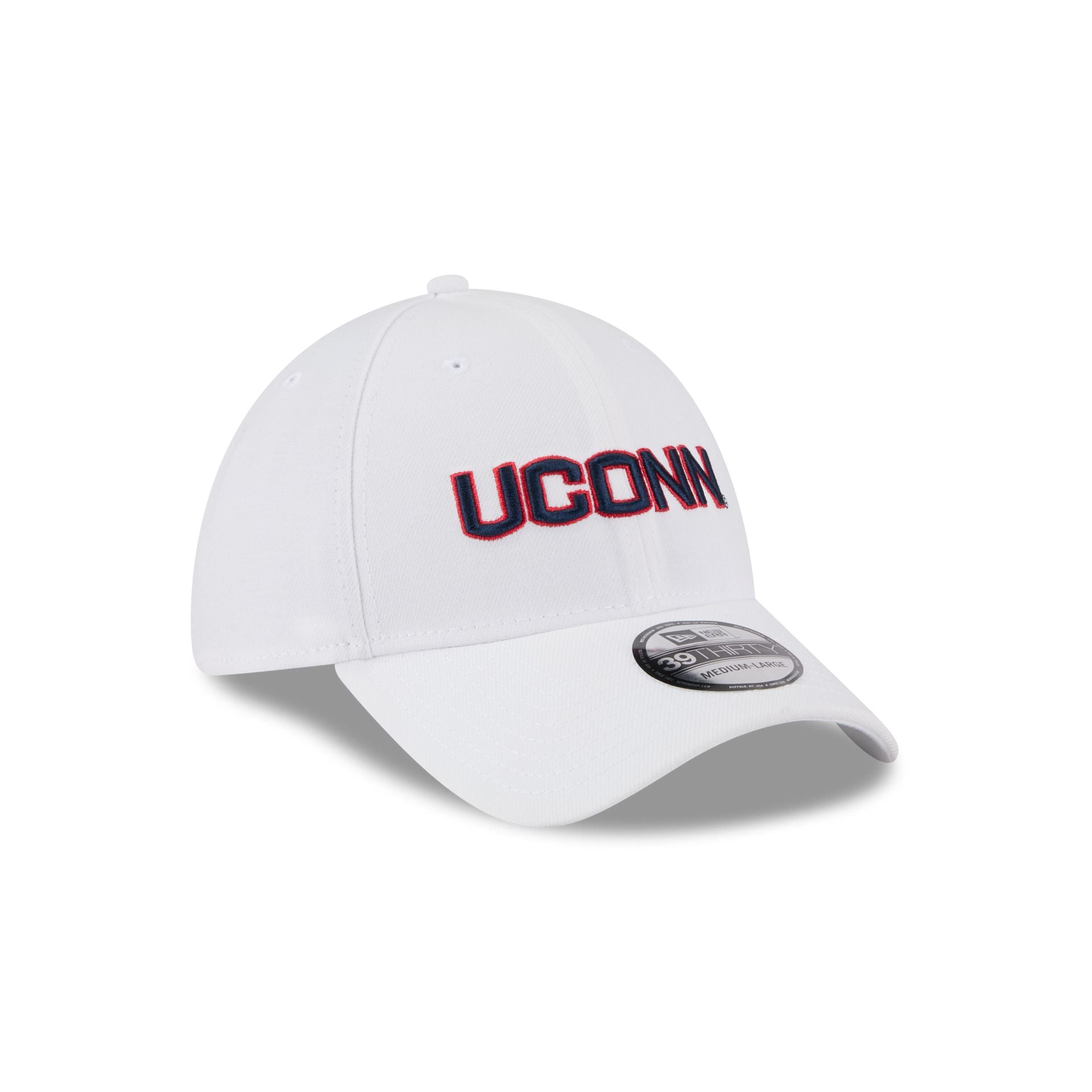 Connecticut Huskies Optic White 39THIRTY Stretch Fit Hat