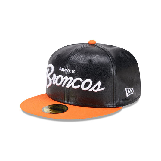 Denver Broncos Faux Leather Crown 59FIFTY Fitted Hat - New Era Cap