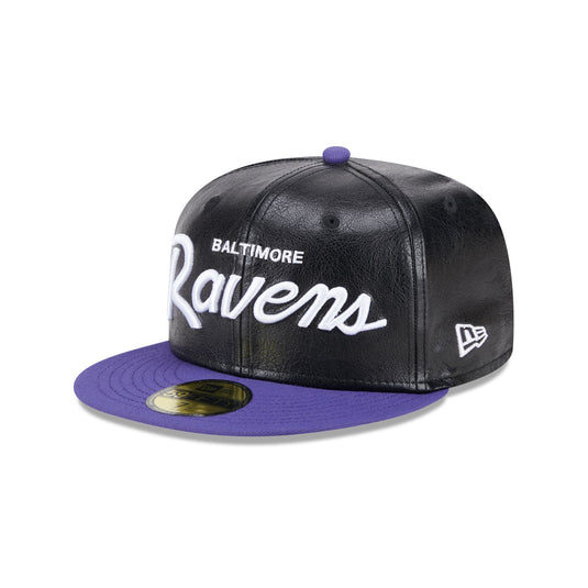 Baltimore Ravens Faux Leather Crown 59FIFTY Fitted Hat - New Era Cap