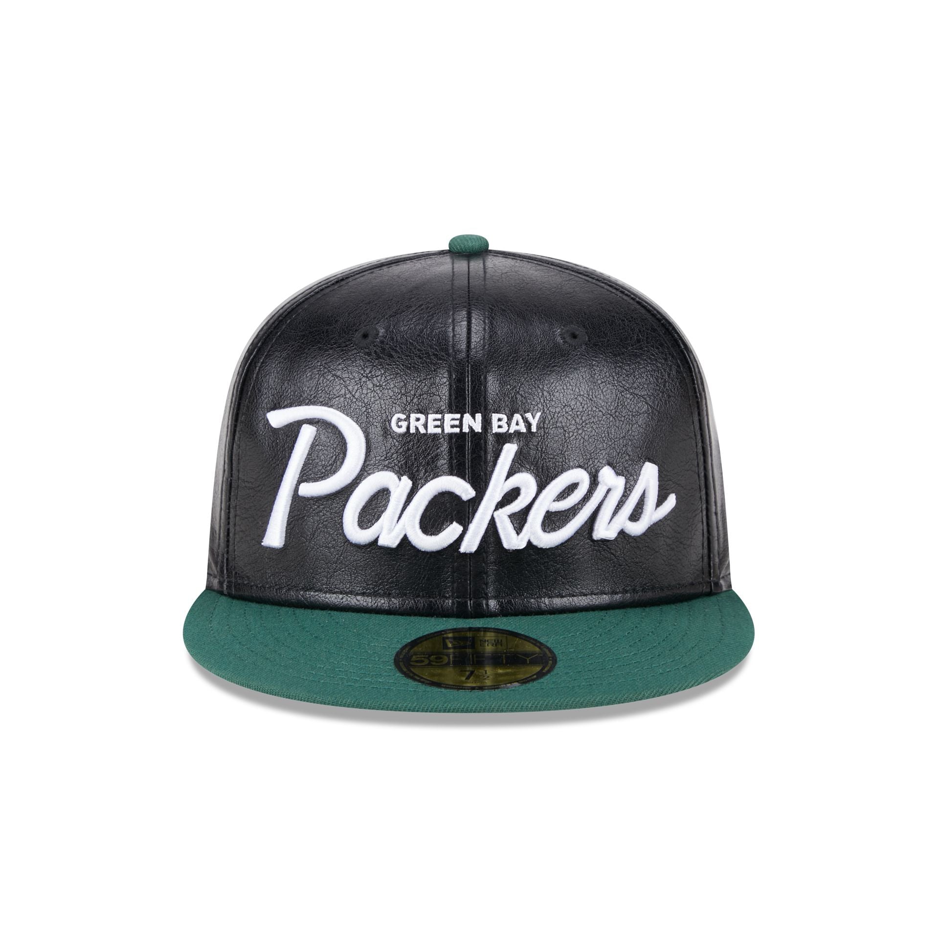 Green Bay Packers Faux Leather Crown 59FIFTY Fitted Hat – New Era Cap