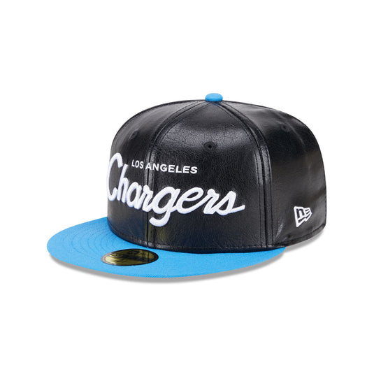 Los Angeles Chargers Faux Leather Crown 59FIFTY Fitted Hat - New Era Cap