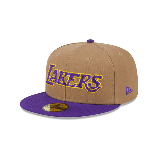 Los Angeles Lakers Classic 8-Bit Wordmark 59FIFTY Fitted Hat - New Era Cap