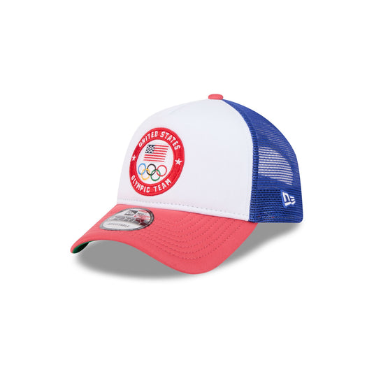 Team USA Olympics White 9FORTY A-Frame Trucker Hat - New Era Cap